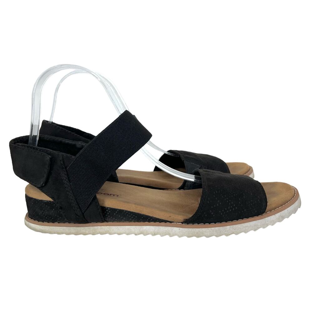 Skechers Memory Foam Women’s Black Sandals Comfort Flats Ankle Strap Sz 10